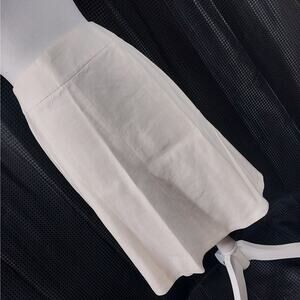 LIZ! FABULOUSLY LUXE CREAM LINEN BLEND FLARED/FULL SKIRT, LINED! SZ 12